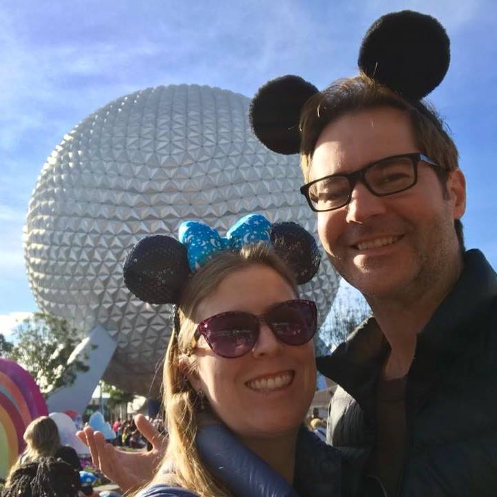Amy and Rob at EPCOT, Disney World.